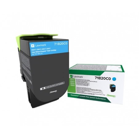 LEXMARK CS317/CS417/CS517/CX317/CX417/CX517 CYAN 71B20C0 - TONER ORIGINAL