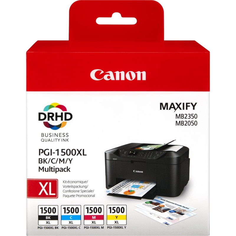 X 4 CANON PGI 1500 XL NOIR, CYAN, MAGENTA, YELLOW 9182B004 - CARTOUCHE ORIGINALE