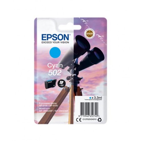 EPSON 502 CYAN C13T02V24010 - CARTOUCHE ORIGINALE