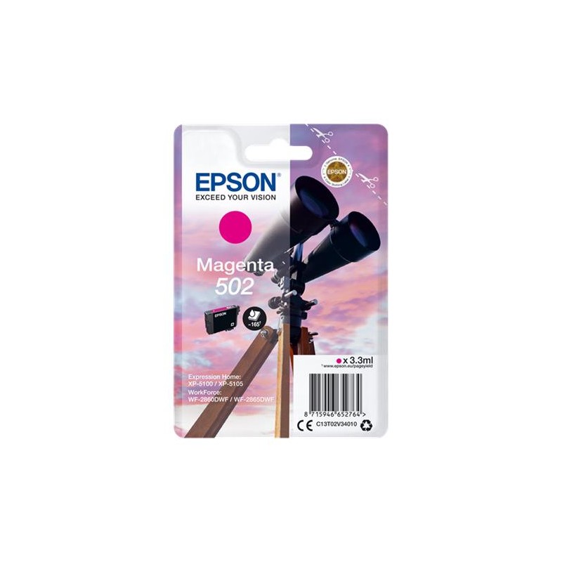 EPSON 502 MAGENTA C13T02V34010  - CARTOUCHE ORIGINALE