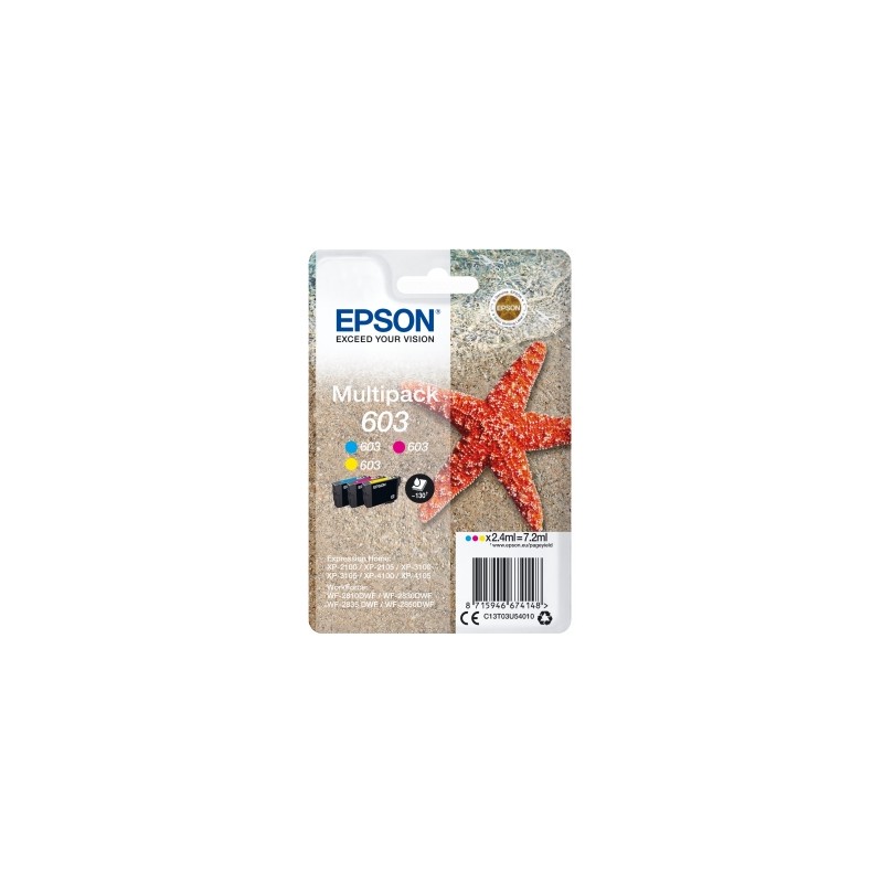 X 3 Epson 603 CYAN, MAGENTA, YELLOW C13T03U54010 - CARTOUCHE ORIGINALE