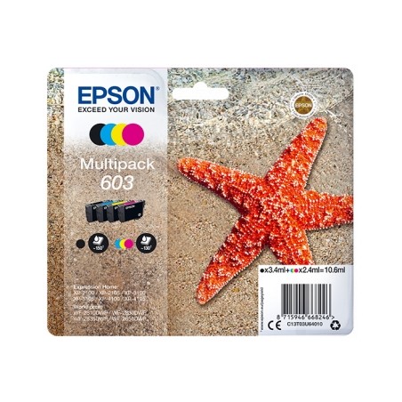 X 4 Epson 603 NOIR, CYAN, MAGENTA, YELLOW C13T03U64010 - CARTOUCHE ORIGINALE