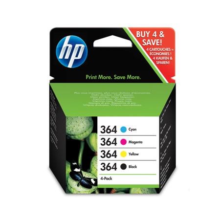 X 4 HP 364 XL NOIR, CYAN, MAGENTA, YELLOW N9J73AE - CARTOUCHE ORIGINALE