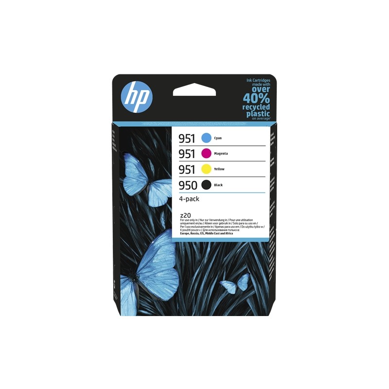 X 4 HP 950 / 951 NOIR, CYAN, MAGENTA, YELLOW 6ZC65AE - CARTOUCHE ORIGINALE