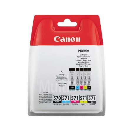 X 5 Canon PGI570 / CLI571 0372C004 - CARTOUCHE ORIGINALE