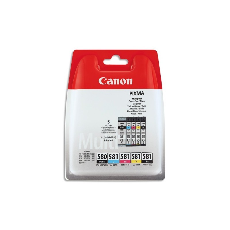 X 5 CANON PGI580/CLI581 2078C005 - CARTOUCHE ORIGINALE