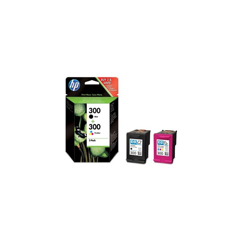 X 2 HP 300 NOIR + COULEUR CN637EE - CARTOUCHE ORIGINALE