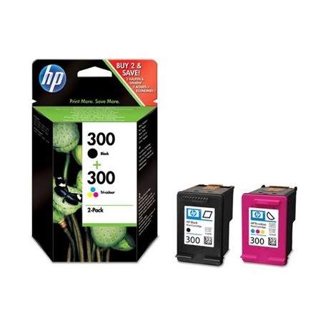 X 2 HP 300 NOIR + COULEUR CN637EE - CARTOUCHE ORIGINALE
