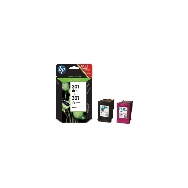 HP 301 NOIR + COULEUR N9J72AE - CARTOUCHES ORIGINALES