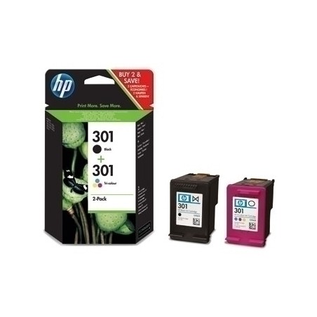 HP 301 NOIR + COULEUR N9J72AE - CARTOUCHES ORIGINALES