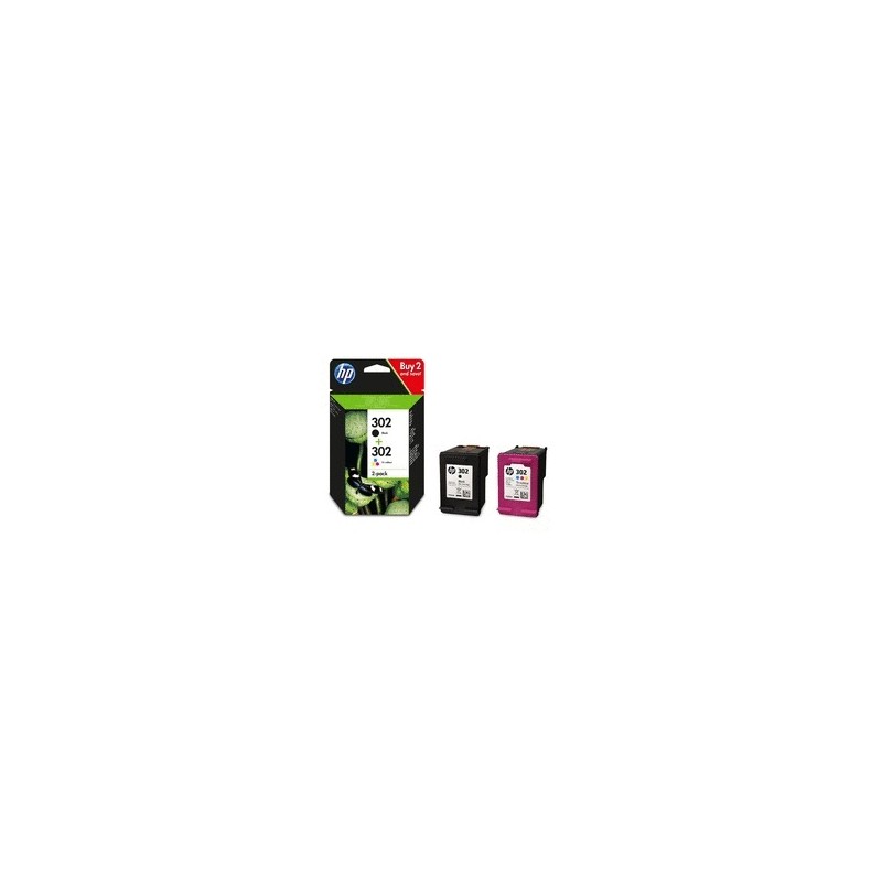 HP 302 NOIR + COULEUR X4D37AE - CARTOUCHES ORIGINALES