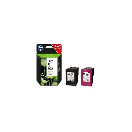 HP 302 NOIR + COULEUR X4D37AE - CARTOUCHES ORIGINALES