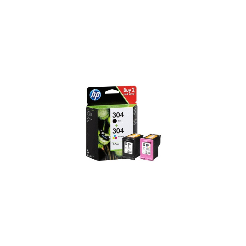 HP 304 NOIR + COULEUR 3JB05AE - CARTOUCHE ORIGINALE