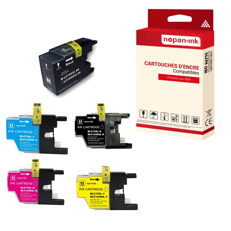 X 5 BROTHER LC 1240XL / 1280XL - CARTOUCHE COMPATIBLE