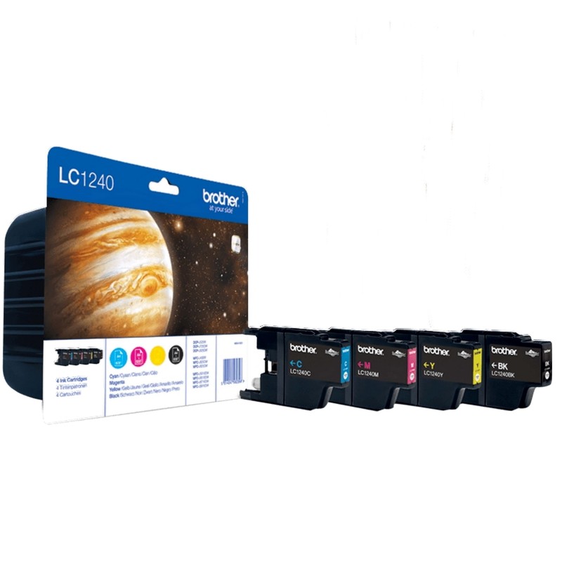 X 4 BROTHER LC1240 NOIR, CYAN, MAGENTA, YELLOW - CARTOUCHE ORIGINALE