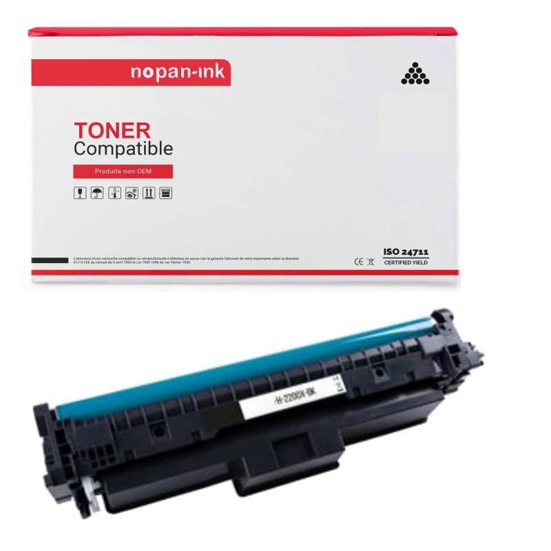 Toner W2200X 220X compatible pour HP Noir x 1 - NOPAN-INK HP Color LaserJet Pro 4202 Series, Pro 420