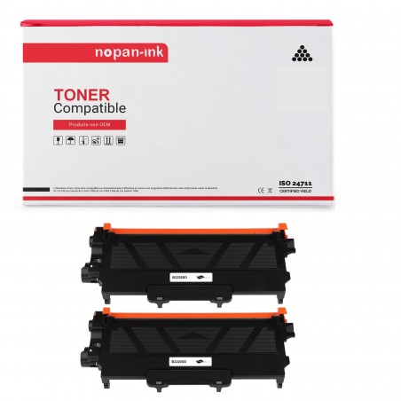 2 TONER TN2220 TN 2220 NOIR COMPATIBLE POUR BROTHER
