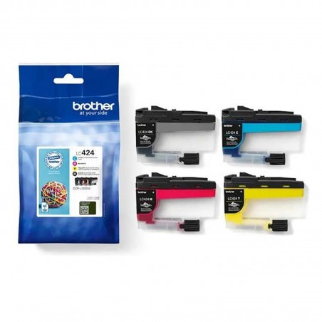 X 4 BROTHER LC 424 NOIR, CYAN, MAGENTA, YELLOW - CARTOUCHE ORIGINALE