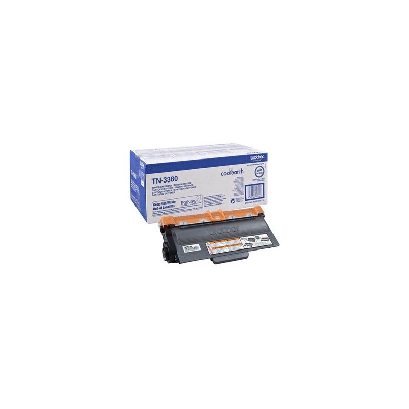 TONER ORIGINALE TN3380 TN 3380 NOIR DE MARQUE BROTHER