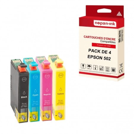 X4 502XL NOIR, CYAN, MAGENTA, YELLOW 502 - CARTOUCHE COMPATIBLE POUR EPSON