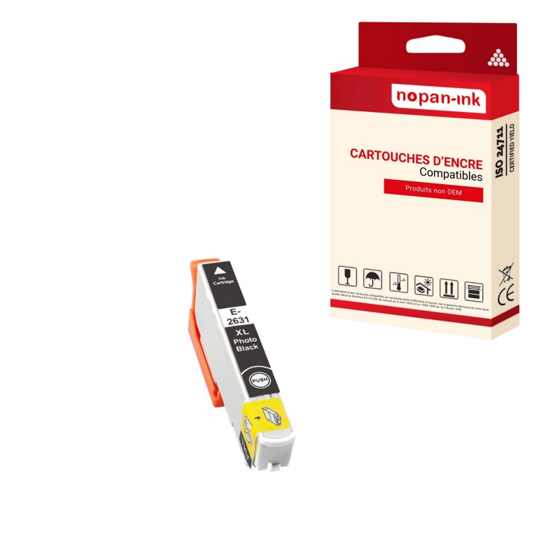 T2631/T2611 26 XL NOIR PHOTO - CARTOUCHE COMPATIBLE POUR EPSON