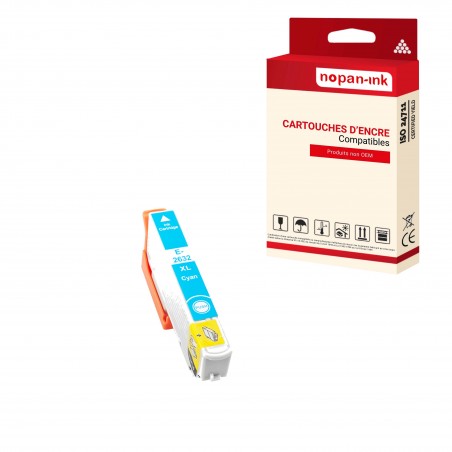 T2632/T2612 26 XL CYAN - CARTOUCHE COMPATIBLE POUR EPSON