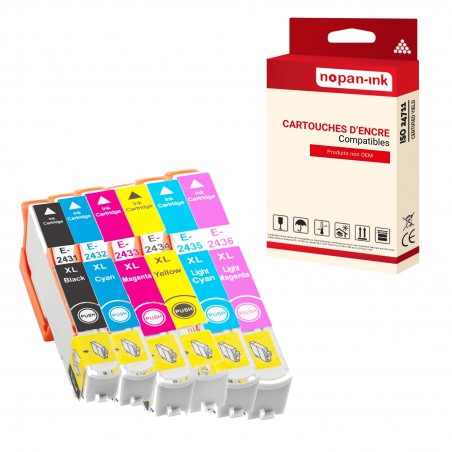X 6 T24 24 XL NOIR, CYAN, MAGENTA, YELLOW - CARTOUCHE COMPATIBLE POUR EPSON