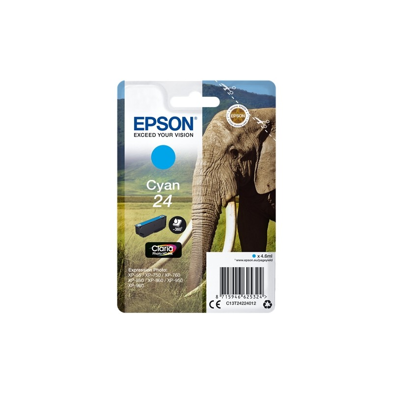 EPSON T2422 (24) CYAN - CARTOUCHE ORIGINALE