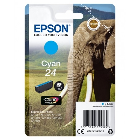 EPSON T2422 (24) CYAN - CARTOUCHE ORIGINALE