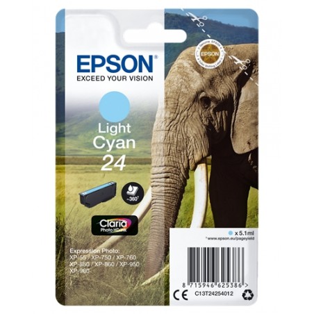 EPSON T2425 (24) CYAN LIGHT - CARTOUCHE ORIGINALE