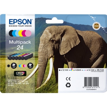X 6 EPSON T2421 / T2422 / T2423 / T2424 / T2425 / T2426 (24)  - CARTOUCHE ORIGINALE