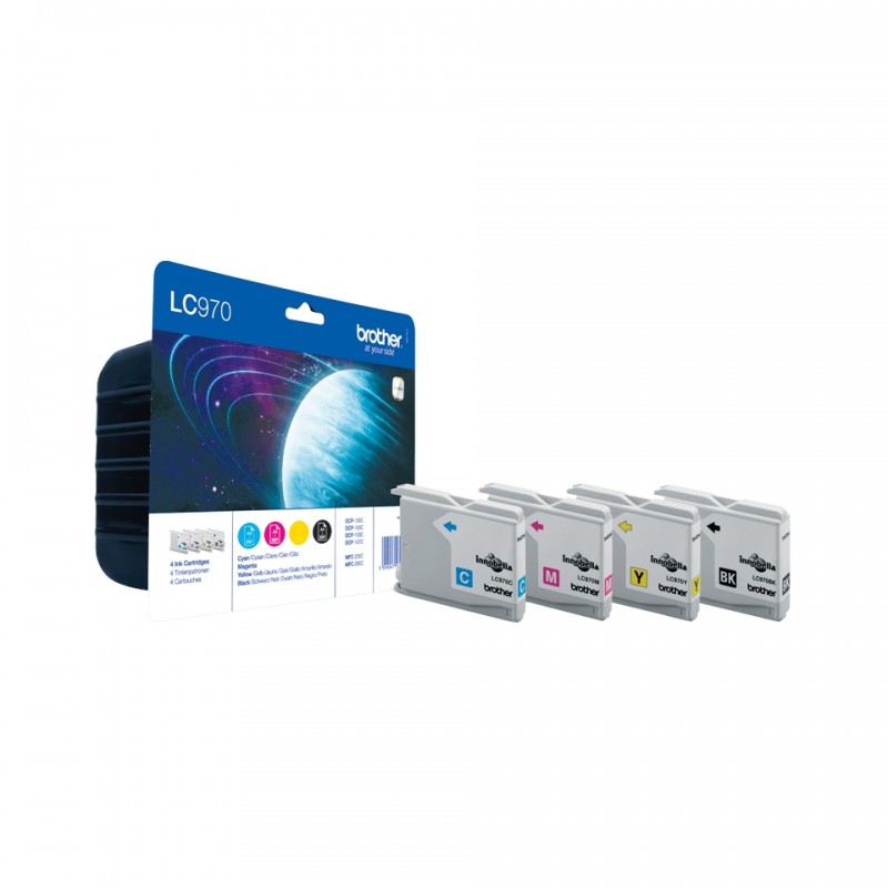 BROTHER LC970 PACK NOIR-CYAN-MAGENTA-YELLOW-CARTOUCHE ORIGINALE