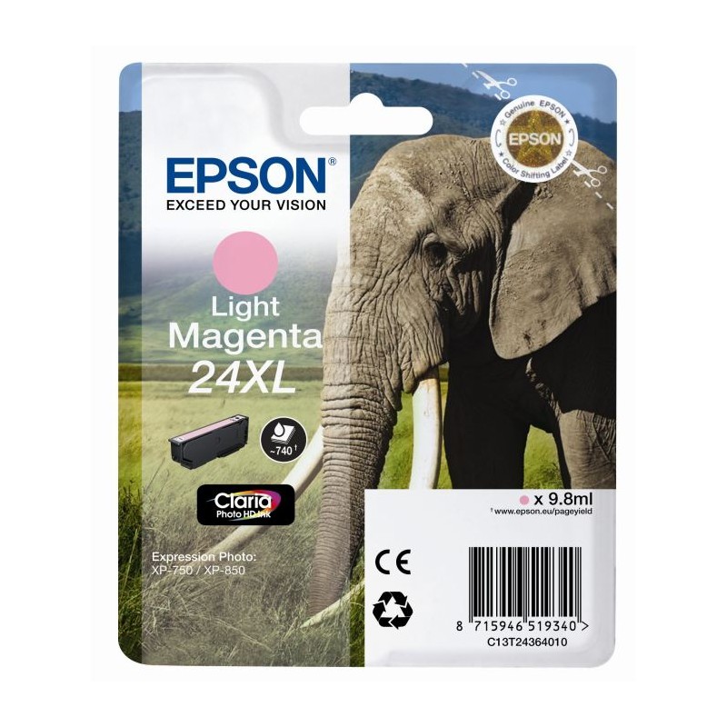 EPSON T2436 (24XL) MAGENTA LIGHT - CARTOUCHE ORIGINALE