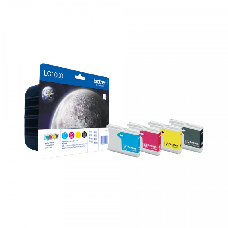 BROTHER LC1000 PACK NOIR-CYAN-MAGENTA-YELLOW-CARTOUCHE ORIGINALE