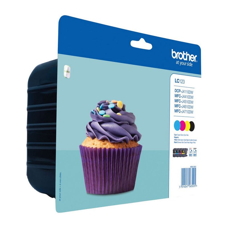 BROTHER LC123 PACK NOIR-CYAN-MAGENTA-YELLOW-CARTOUCHE ORIGINALE