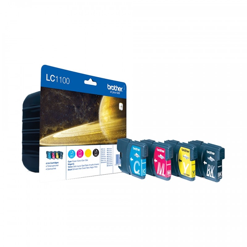 BROTHER LC1100 PACK NOIR-CYAN-MAGENTA-YELLOW-CARTOUCHE ORIGINALE