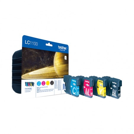 BROTHER LC1100 PACK NOIR-CYAN-MAGENTA-YELLOW-CARTOUCHE ORIGINALE