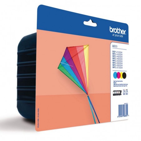 BROTHER LC223 PACK NOIR-CYAN-MAGENTA-YELLOW-CARTOUCHE ORIGINALE