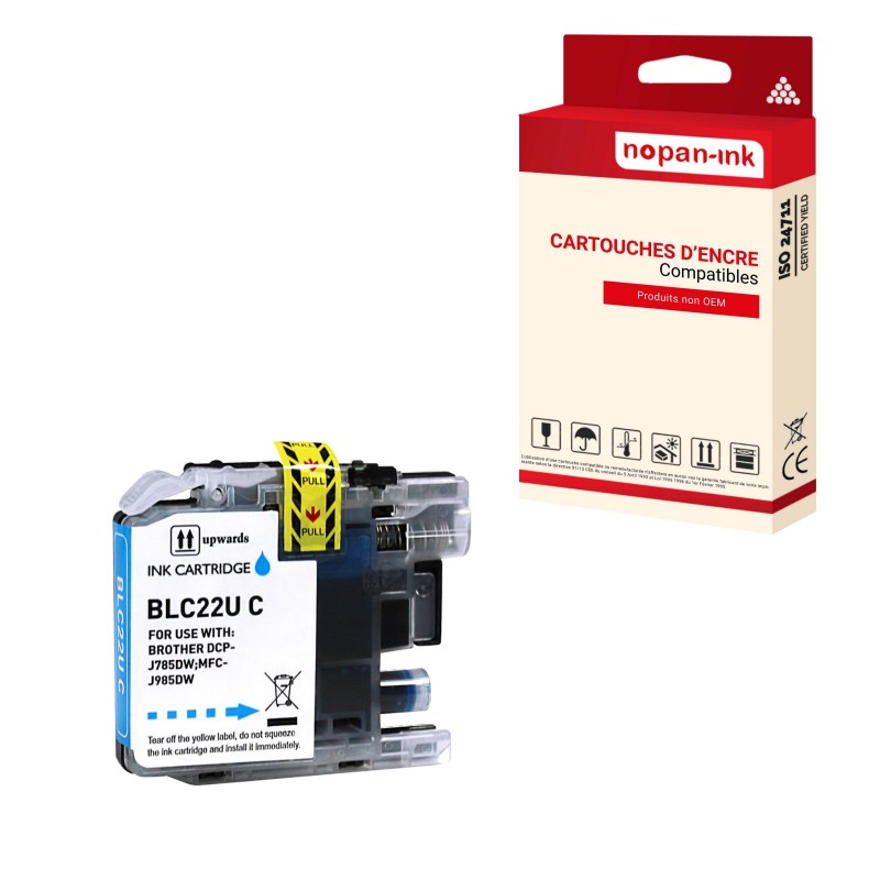 BROTHER LC22U CYAN- CARTOUCHE COMPATIBLE