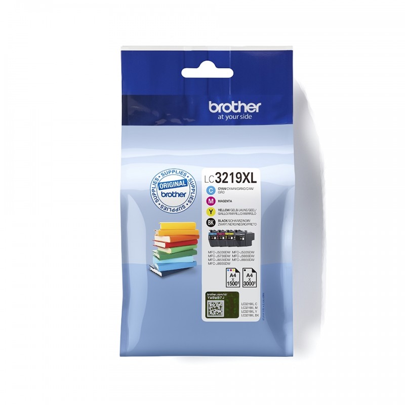 X 4 BROTHER LC3219 XL NOIR, CYAN, MAGENTA, YELLOW - CARTOUCHE ORIGINALE