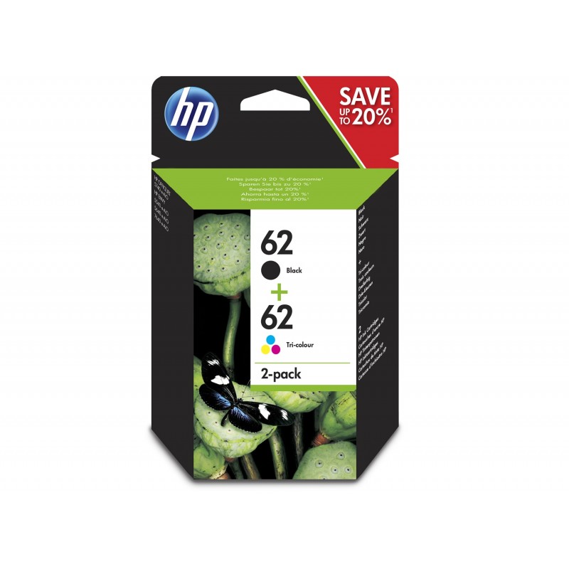 HP 62 (HP62) NOIR+COULEUR- CARTOUCHE ORIGINALE