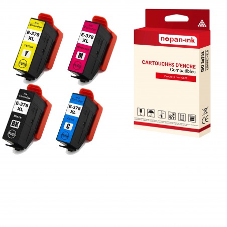 378 XL POUR EPSON PACK 4 NOIR-CYAN-MAGENTA-YELLOW CARTOUCHE COMPATIBLE POUR EPSON