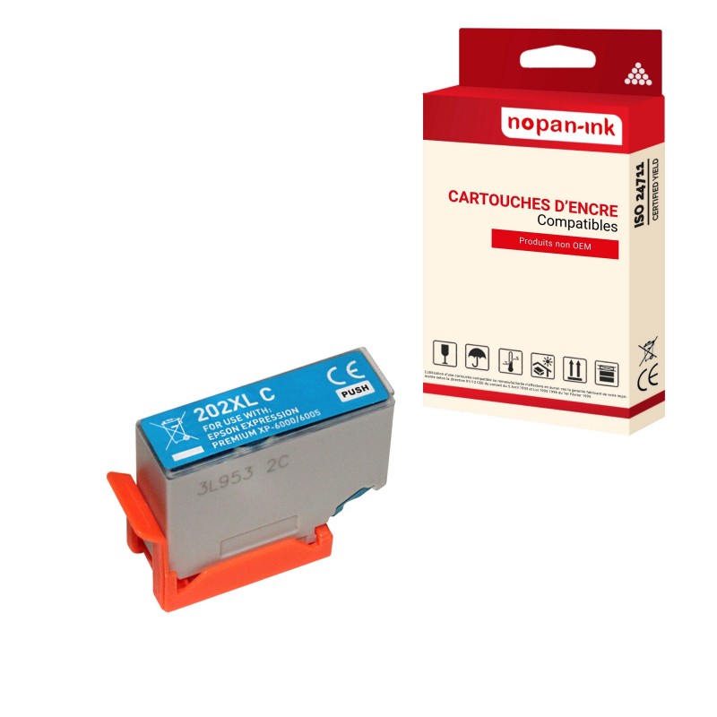 202 XL POUR EPSON CYAN- CARTOUCHE COMPATIBLE POUR EPSON