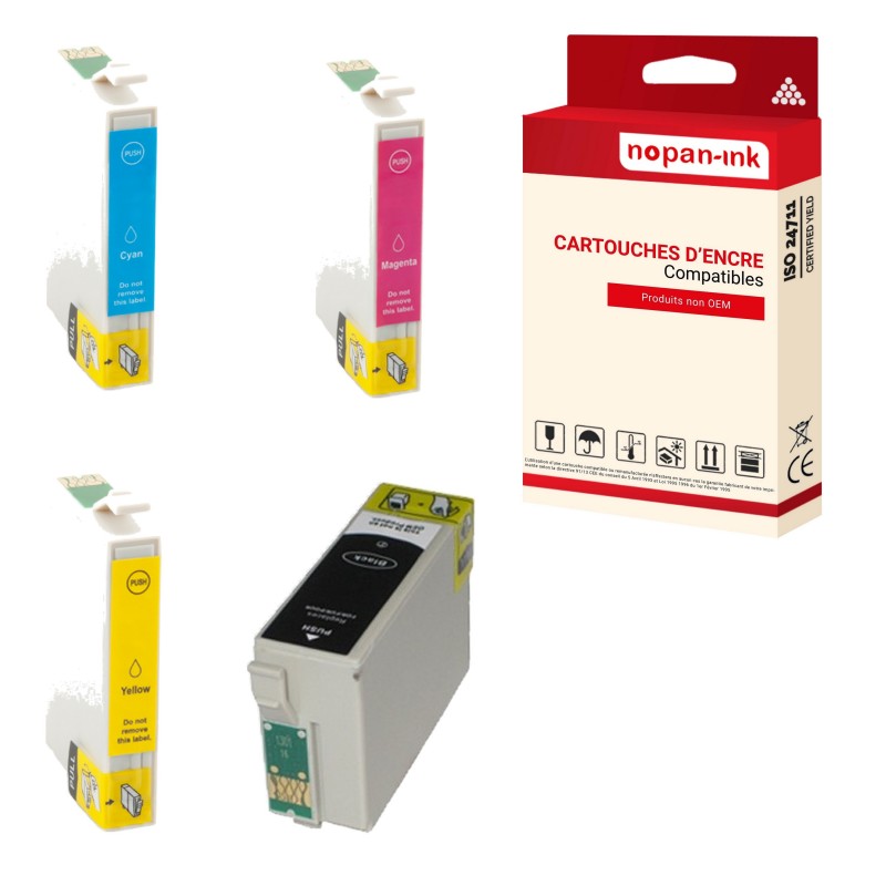 T3470/T3460 34 XL PACK NOIR-CYAN-MAGENTA-YELLOW CARTOUCHE COMPATIBLE POUR EPSON