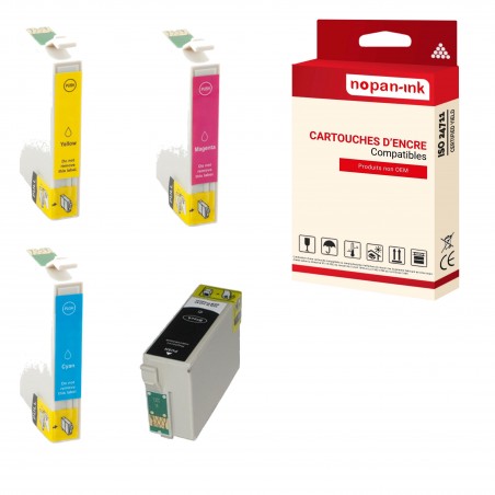 T2715/T2705 35 XL PACK NOIR-CYAN-MAGENTA-YELLOW CARTOUCHE COMPATIBLE POUR EPSON