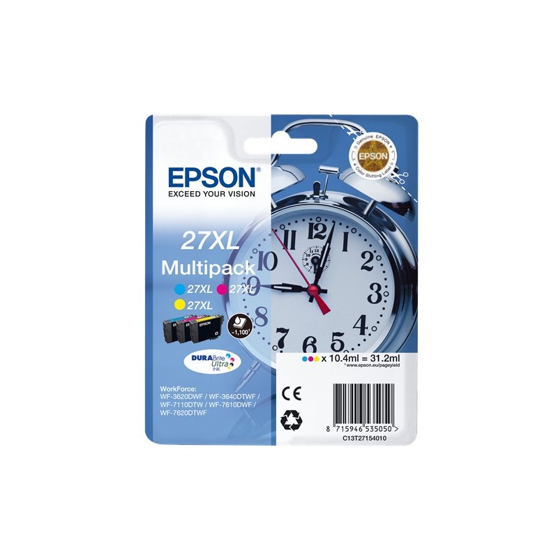 EPSON T2715 XL PACK 3 COUELUR CYAN-MAGENTA-YELLOW CARTOUCHE ORIGINALE