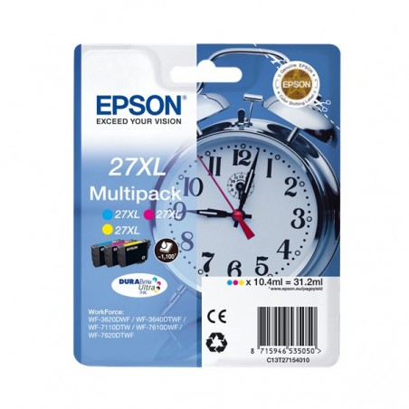 EPSON T2715 XL PACK 3 COUELUR CYAN-MAGENTA-YELLOW CARTOUCHE ORIGINALE