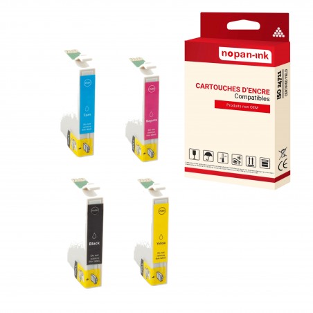 T06115 PACK4 NOIR-MAGENTA-MAGENTA-YELLOW CARTOUCHE COMPATIBLE POUR EPSON