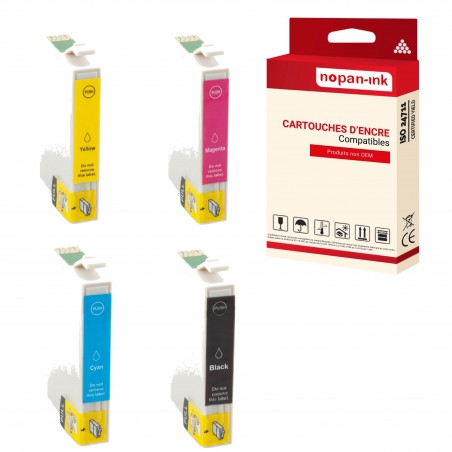 T0555 PACK NOIR-CYAN-MAGENTA-YELLOW CARTOUCHE COMPATIBLE POUR EPSON