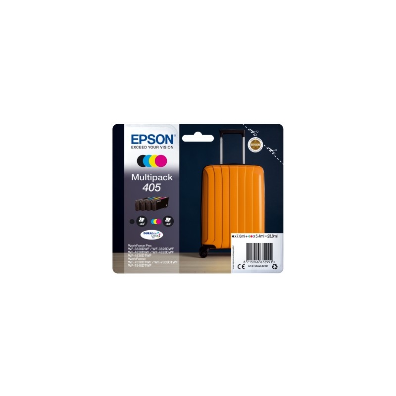 EPSON T405 PACK 4 NOIR-CYAN-MAGENTA-YELLOW CARTOUCHE ORIGINALE